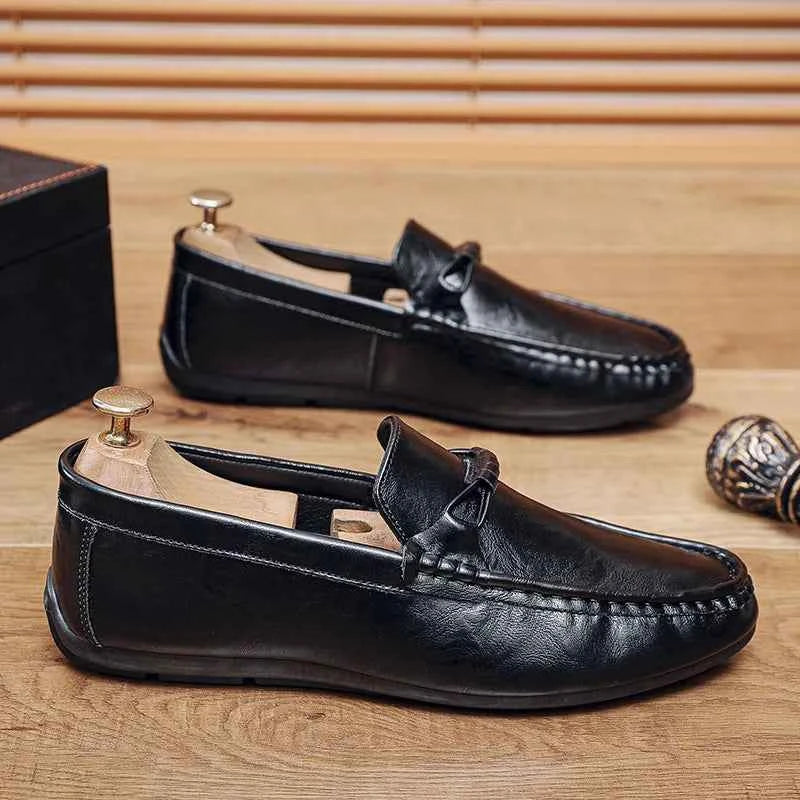 Summer men's loafers soft soled men's leather shoes comfortable driving shoes luxecrown.co.uk