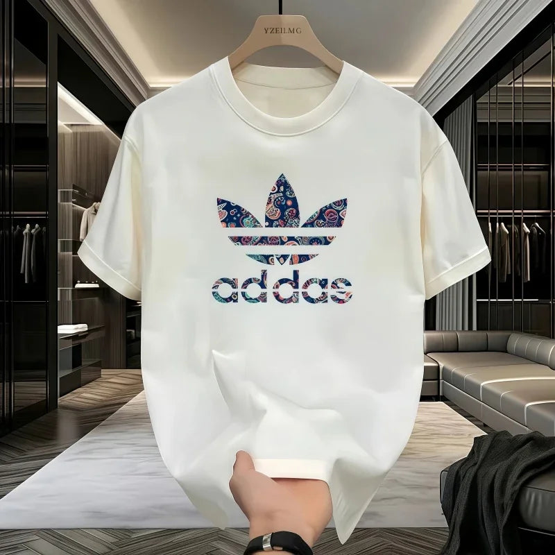 2026 Summer Men's T-shirt Short Sleeve Pure Cotton T-shirt Summer Slim Fit Full Cotton Half Sleeve Round Neck Breathable Trend luxecrown.co.uk