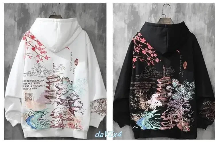 2024 Spring and Autumn Chinese Couple Hoodie Harajuku Style Men's Sweatshirt Loose Hoodie Fashion Y2k Hip Hop Student Hoodie Men Streetsharks