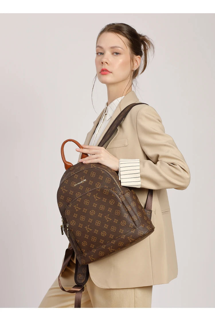 Mkf Genuine Vintage Retro Casual Backpack for Women, Original Design Niche Women's Bag, Large Capacity Travel Trendy Bag luxecrown.co.uk