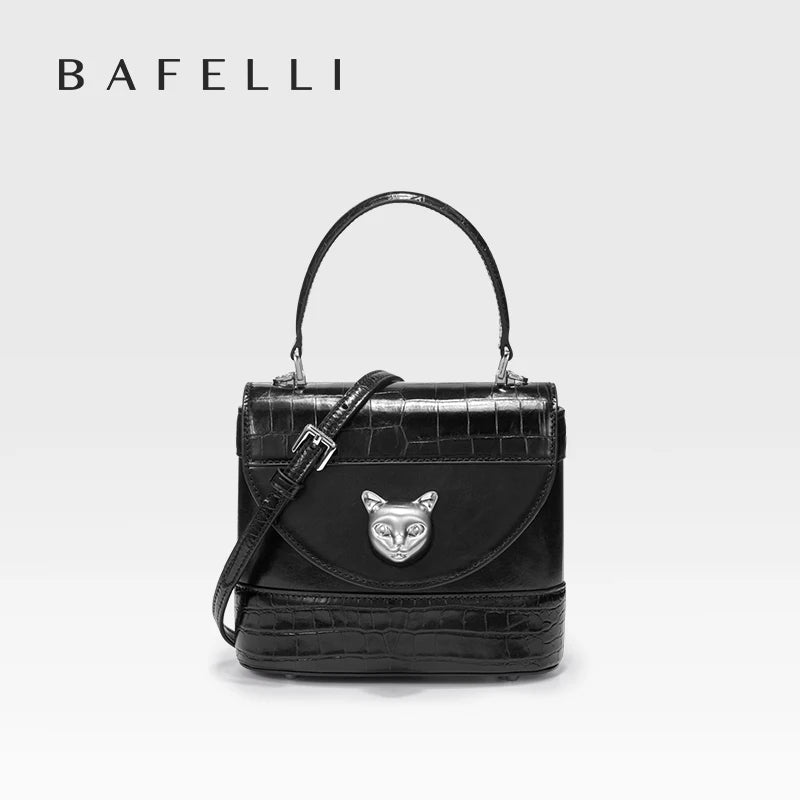 BAFELLI HANDBAG 2026 WOMEN'S NEW CROSSBODY LEATHER PURSE EVENING BAG CROCODILE GRAIN DESIGNER BUCKET CAT LUXURY BRAND FASHION luxecrown.co.uk