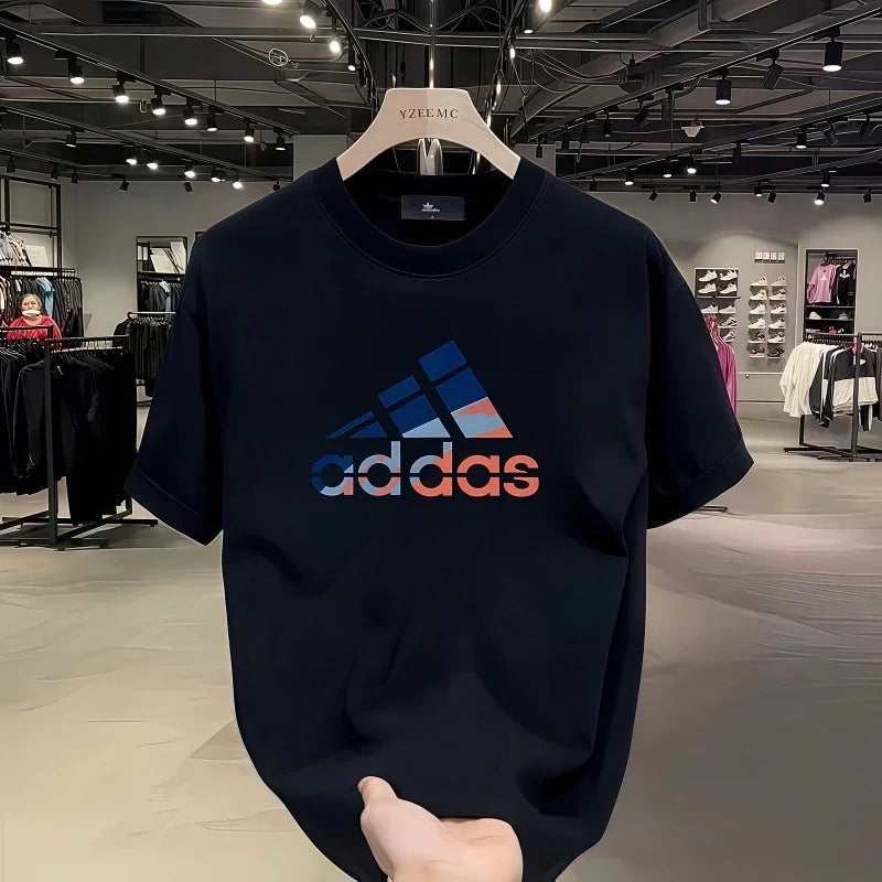 2026 Summer Men's T-shirt Short Sleeve Pure Cotton T-shirt Summer Slim Fit Full Cotton Half Sleeve Round Neck Breathable Trend luxecrown.co.uk