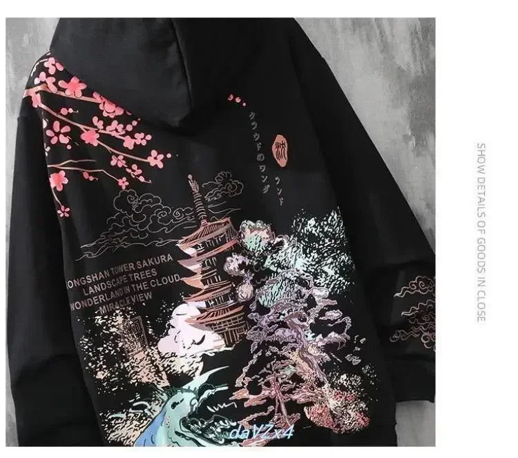 2024 Spring and Autumn Chinese Couple Hoodie Harajuku Style Men's Sweatshirt Loose Hoodie Fashion Y2k Hip Hop Student Hoodie Men Streetsharks