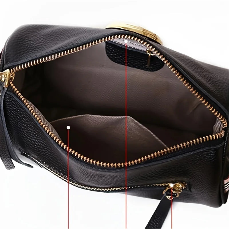 Genuine Leather Crossbody Bag, Stylish Black, Camel, Green Women's Trendy Handbag with Adjustable Strap, Waterproof Streetsharks