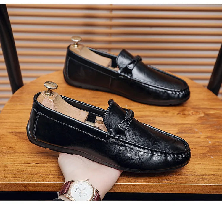 Summer men's loafers soft soled men's leather shoes comfortable driving shoes luxecrown.co.uk