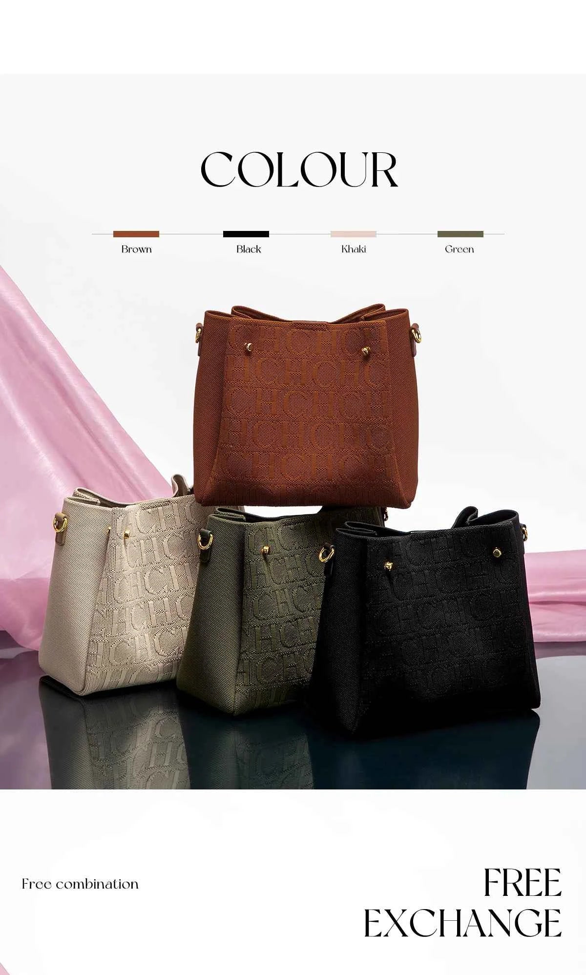CH Crossbody Elegant Design Sense Letters Drawstring Design Brand Women's Bag Fashion Casual Hundred Women's Bag Crossbody