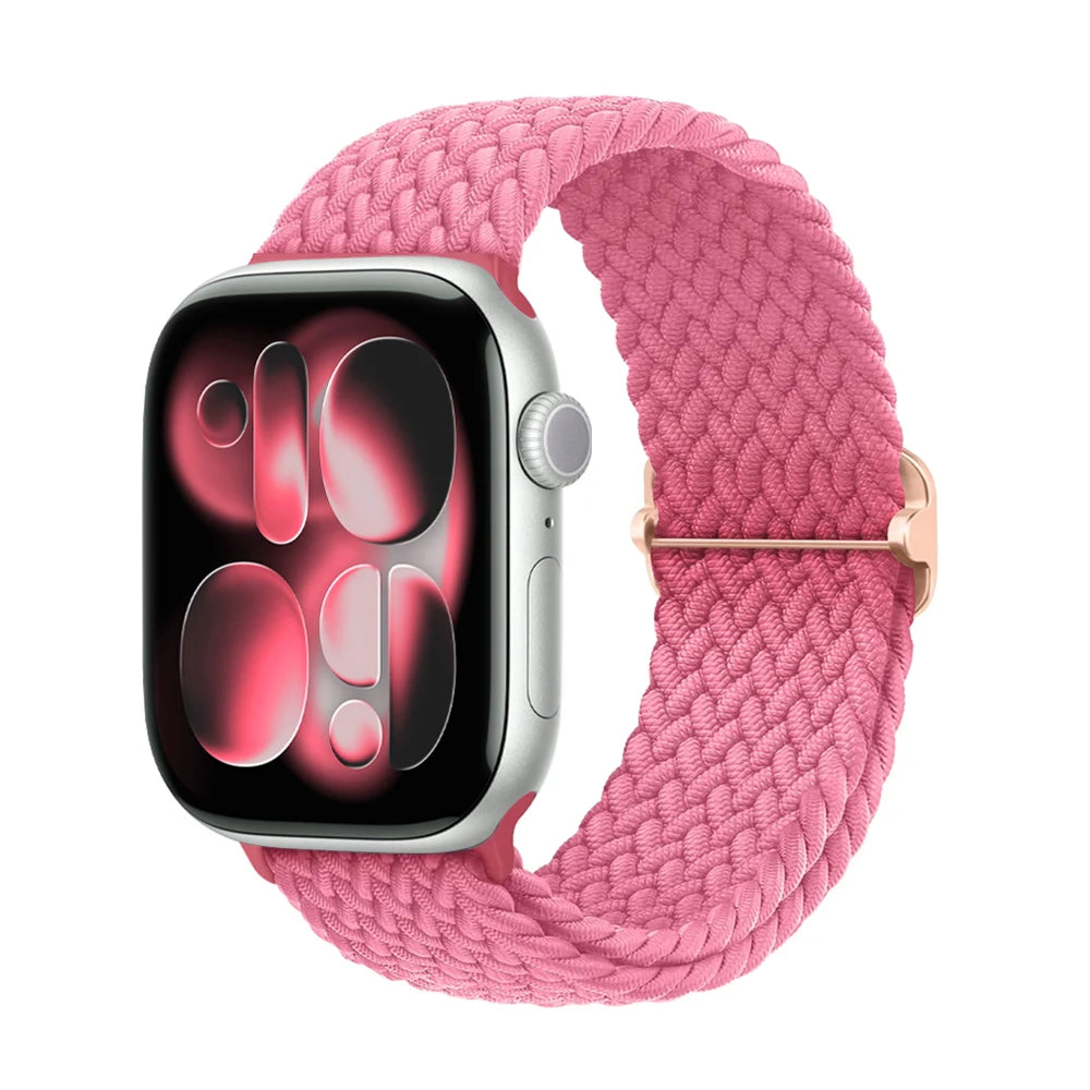 Apple Watch Band 42mm 46mm 44mm 40mm 45mm Ultra 3 49mm Braided Bracelet Correa Series 11 10 9 8 7 6 SE3 Smartwatch Straps luxecrown.co.uk