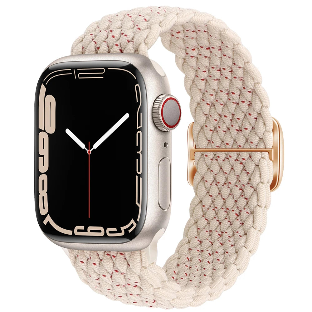 Braided Solo Loop Strap For Apple watch band 44mm 40mm 49mm 45mm 41mm Elastic Nylon bracelet iWatch series 8 3 se 6 7 Ultra 2 9 luxecrown.co.uk