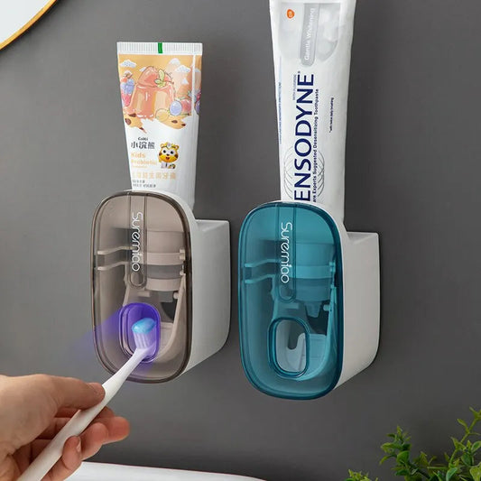 1 PCS Automatic Toothpaste Dispenser Bathroom Accessories Wall Mount Lazy Toothpaste Squeezer Toothbrush Holder Streetsharks