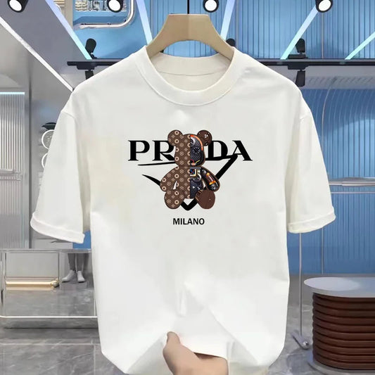 Men's luxurious printed summer high-quality T-shirt 100% pure cotton, relaxed and loose fit, stylish and unique, round neckline luxecrown.co.uk