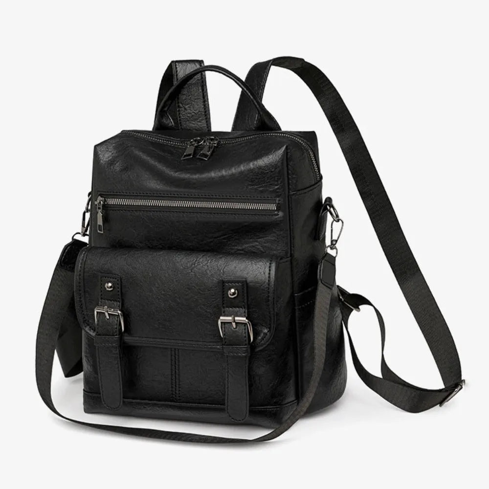 PU Peather Student Backpack Multifunctional Large Capacity Student School Bag Soft Crossboby Mommy Shoulder Bag Daily Outings luxecrown.co.uk