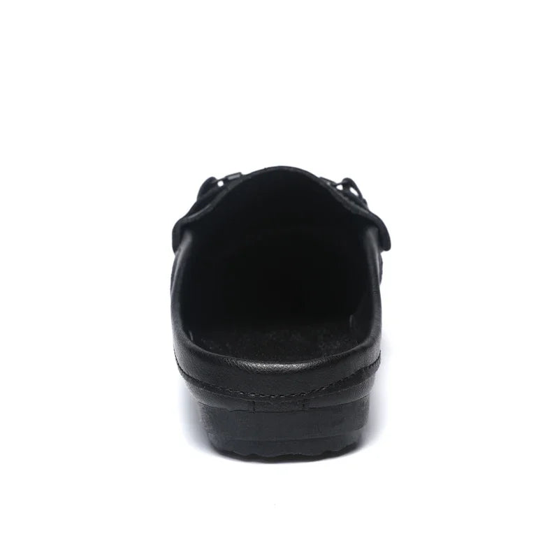 Summer Leather Men Half Slippers Breathable Mens Casual Shoes Slip-on Lazy Driving Shoes Comfortable Walking Loafers Moccasins luxecrown.co.uk