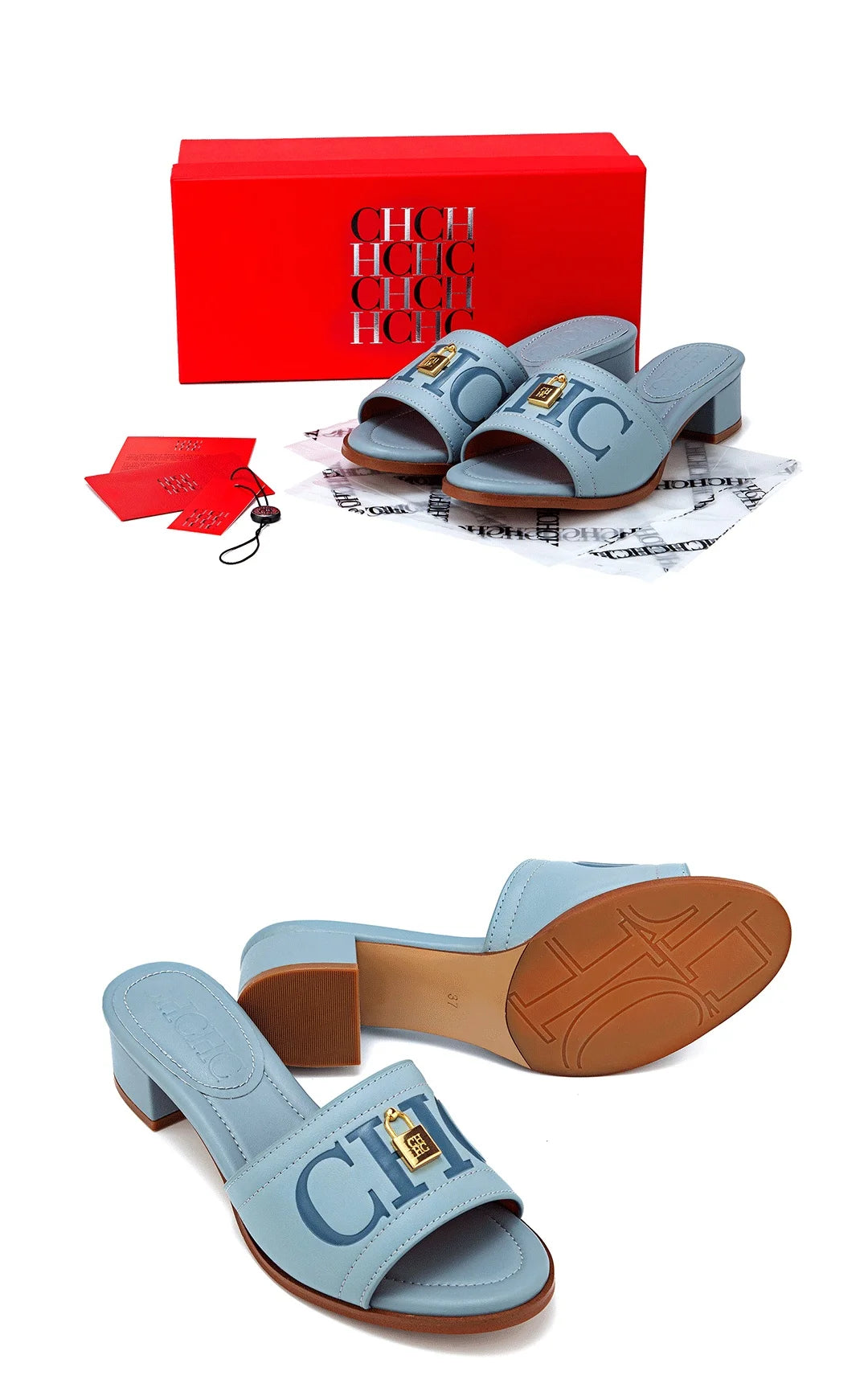 CH 2026 Elegant Women's Sandals Leather Dressy Party Evening Luxury Metal Buckle Non Slip Comfort Women Shoes Gift Box luxecrown.co.uk
