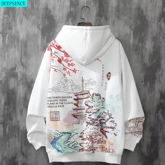 2024 Spring and Autumn Chinese Couple Hoodie Harajuku Style Men's Sweatshirt Loose Hoodie Fashion Y2k Hip Hop Student Hoodie Men Streetsharks