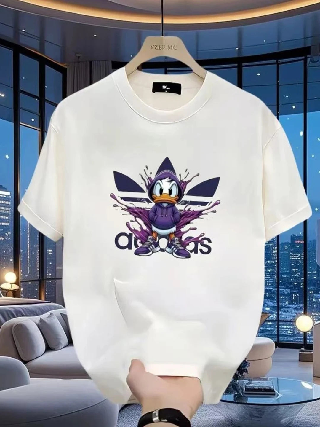 Unisex pure cotton summer round neck printed short-sleeved T-shirt fashionable sporty basic men's T-shirt shirts harajuku luxecrown.co.uk