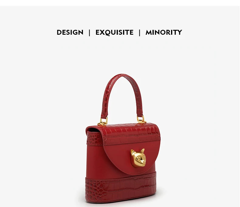 BAFELLI HANDBAG 2026 WOMEN'S NEW CROSSBODY LEATHER PURSE EVENING BAG CROCODILE GRAIN DESIGNER BUCKET CAT LUXURY BRAND FASHION luxecrown.co.uk