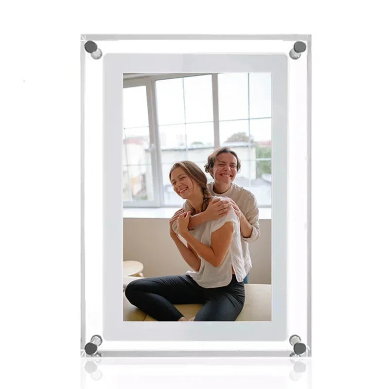 **CrystalView 5" Acrylic Digital Photo Frame – IPS Display | 1000mAh Battery | 2GB Memory** Streetsharks