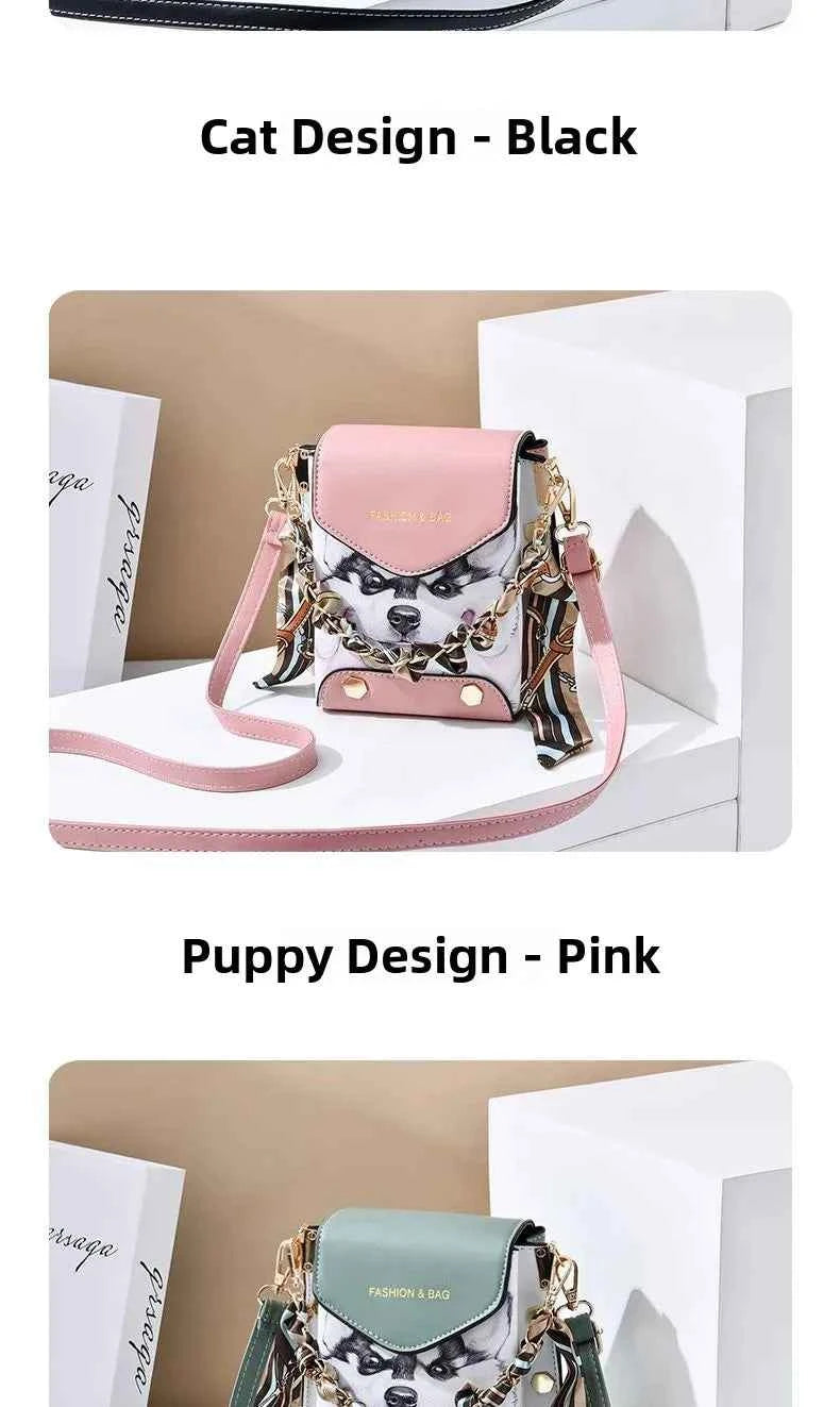 New Faion Women's Mobile Phone Menger Bag Pur Double oulder Bag PU Leather No Brand Registered Trademark