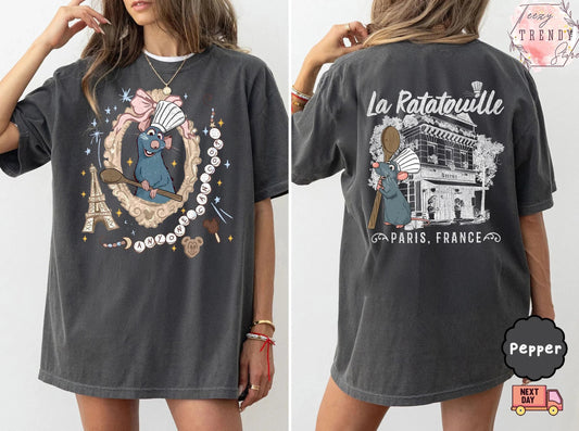 Disney Ratatouille Little Chef Remy Cotton T-shirt Paris Gusto Chef Shirt Kids Movie Character Apparel luxecrown.co.uk