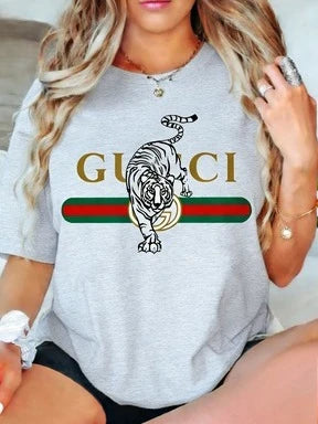 2026 New Letter Printing Short-sleeved Women T-shirt Trendy Temperament Casual Versatile Short-sleeved Clothing Heavy luxecrown.co.uk