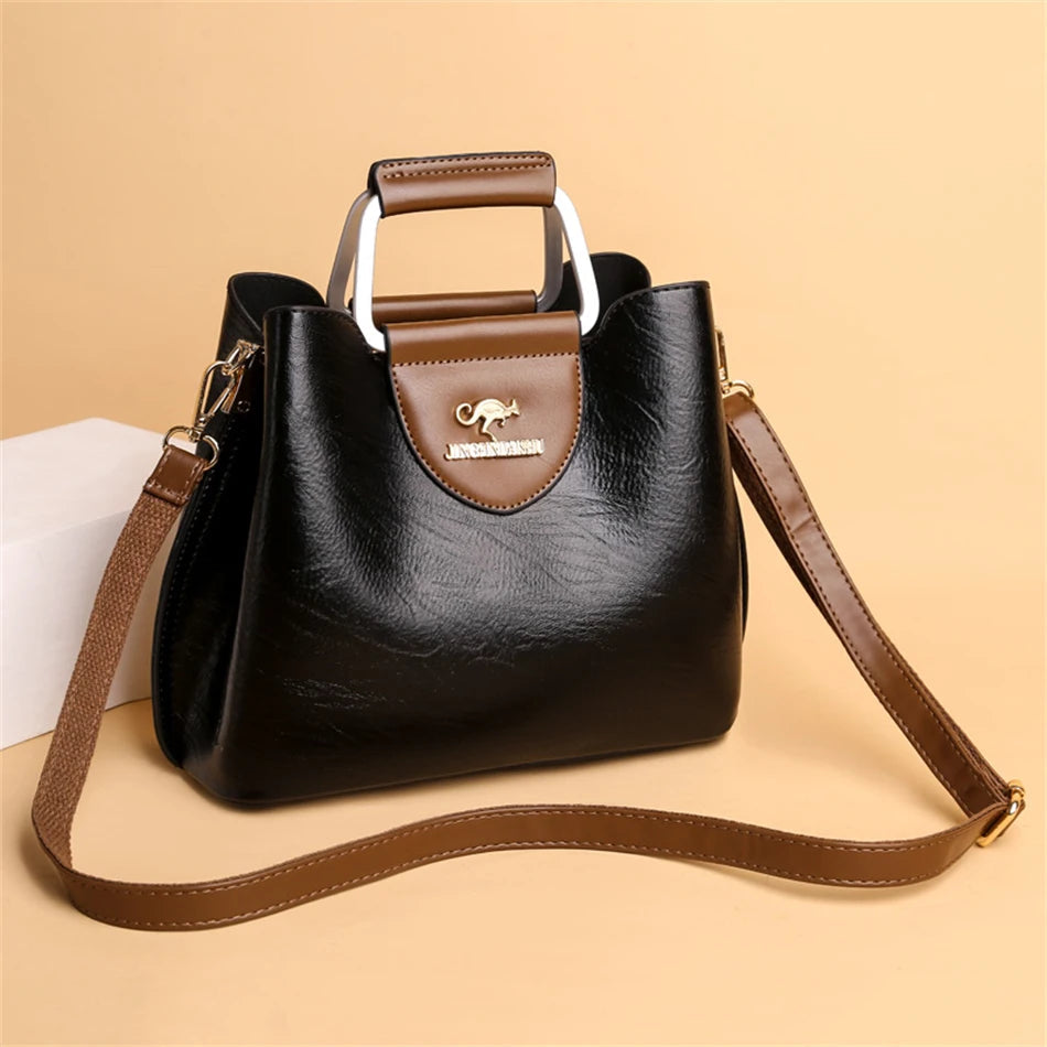 Luxury Designer Handbag Purses for Women 2024 Female Oil Leather Branded Shoulder Crossbody Messenger Tote Bag Small Fashion Sac Streetsharks