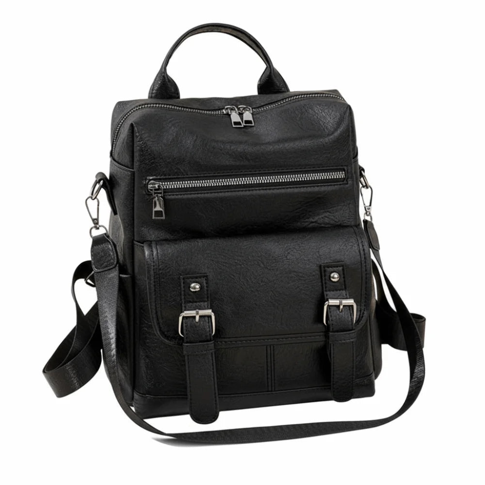 PU Peather Student Backpack Multifunctional Large Capacity Student School Bag Soft Crossboby Mommy Shoulder Bag Daily Outings luxecrown.co.uk