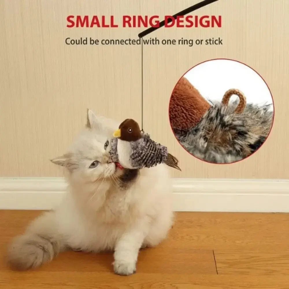 Flapping Bird Cat Toy, Interactive Flappy Bird Cat Toy Bird Toy for Cats, Simulated Chirping Bird Cat Toy, Interactive Cat Toy Streetsharks