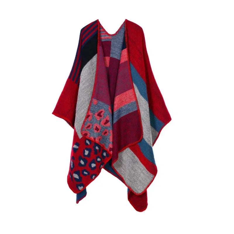 Winter Fashion Poncho Women Capes Scarf Imitation Cashmere Ladies Scarves Warm Shawls Wraps Woman Ponchos Bufanda Mujer Foulard luxecrown.co.uk