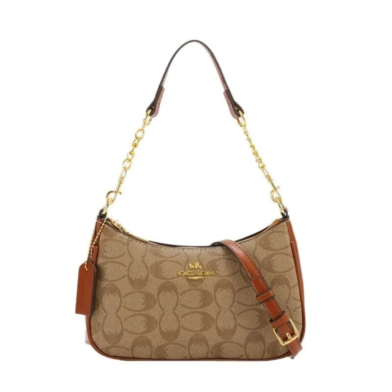 Women's Chain Bags Pvc Geometric Print Handbag Shoulder Crossbody Bag Women's Underarm Bag Suitable For Daily Outfit Matching luxecrown.co.uk