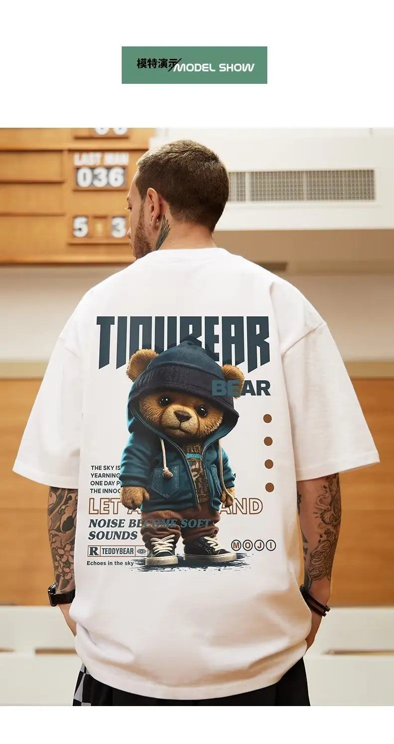 Summer New Casual Loose T-shirt Short Sleeved Men's Fashion Loose Printing Large 8XL Hip Hop Couple Wear Half Sleeve Cotton Top Streetsharks