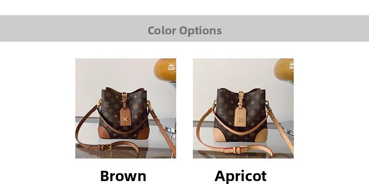 High-End Large Capacity Bucket Bag Women's Fashion Luxury Retro Floral Print Single Shoulder Bag Vintage Style PU Material luxecrown.co.uk