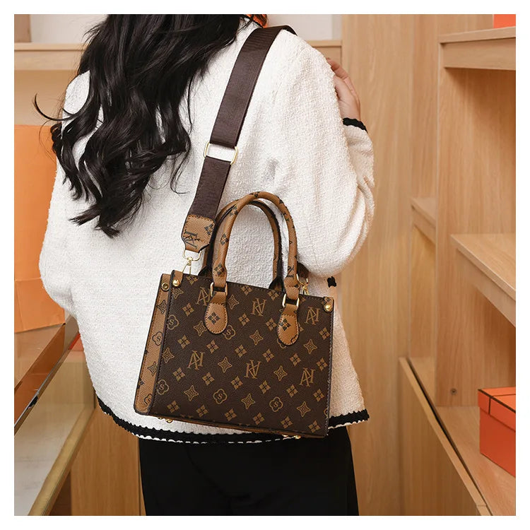 Elegant Retro Women's Tote Bag Single Shoulder Crossbody Bag Floral Print Ladies Handbag Luxury Texture Commuter Messenger Bag luxecrown.co.uk