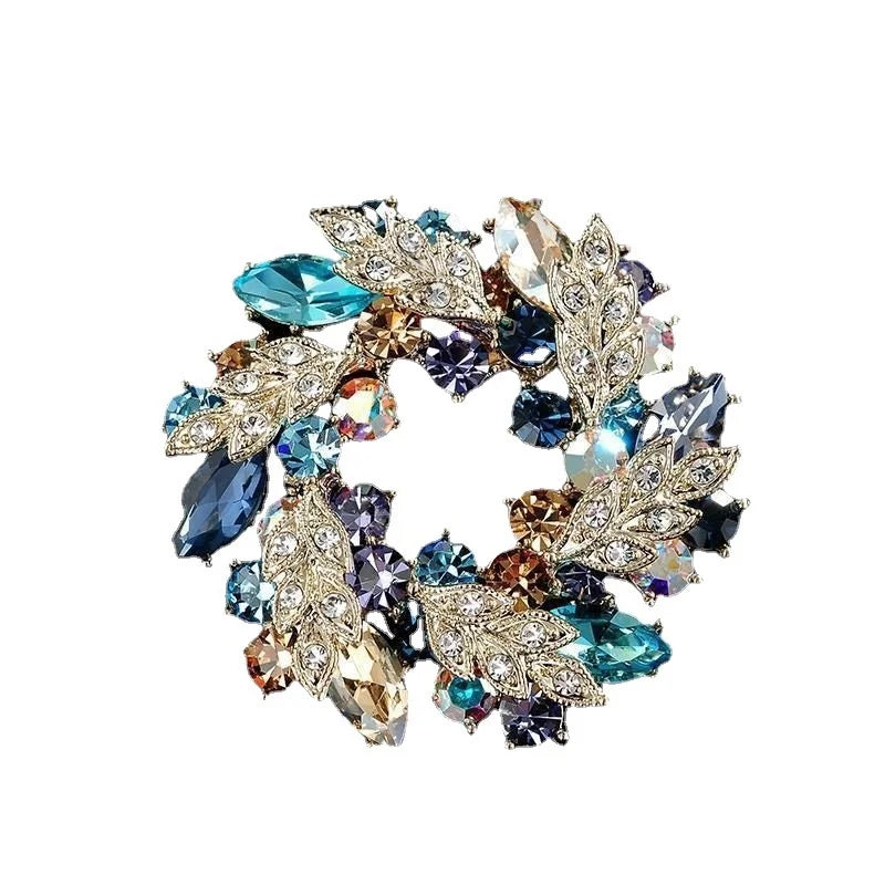 women's round brooch simple wreath buckle pin corsage accessories Streetsharks