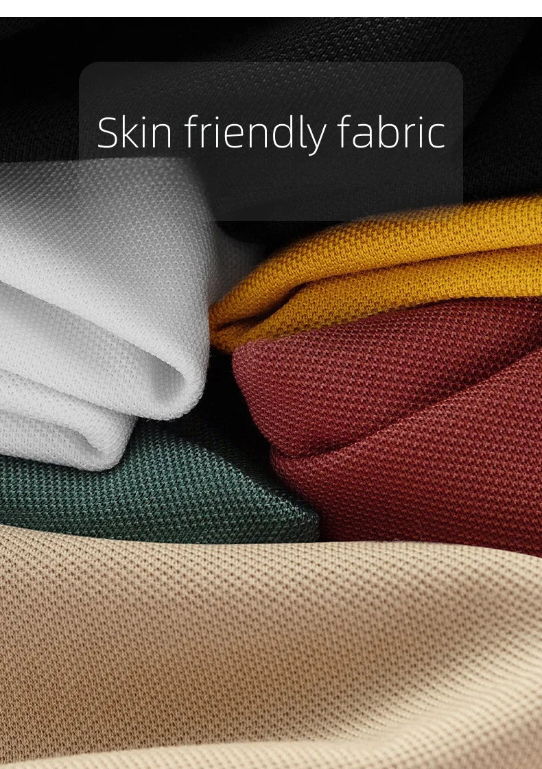 Men's Fashion 2025 Short sleeved Summer Polo Shirt High end Design Exquisite Ice Silk Embroidered Breathable T-shirt