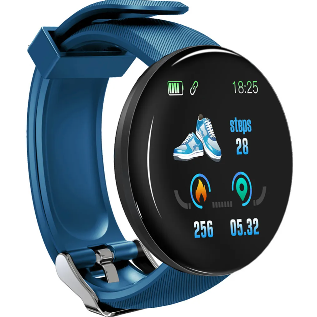 D18 Smart Watch Heart Rate Monitor Men’s Women’s Smartwatch Round Fitness Digital Watches for Men Women Band Bracelet PK D20 Y68 AE Streetsharks