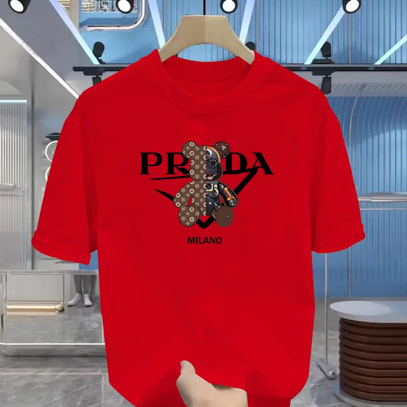 Men's luxurious printed summer high-quality T-shirt 100% pure cotton, relaxed and loose fit, stylish and unique, round neckline luxecrown.co.uk