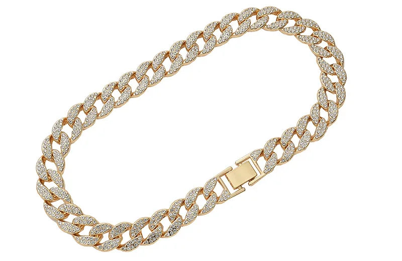 Dog Cuban Gold Chain Luxury Diamond Dog Collar Pet Metal Necklace Jewelry Accessories for Small Medium Large Dogs Cats Pet Gift luxecrown.co.uk