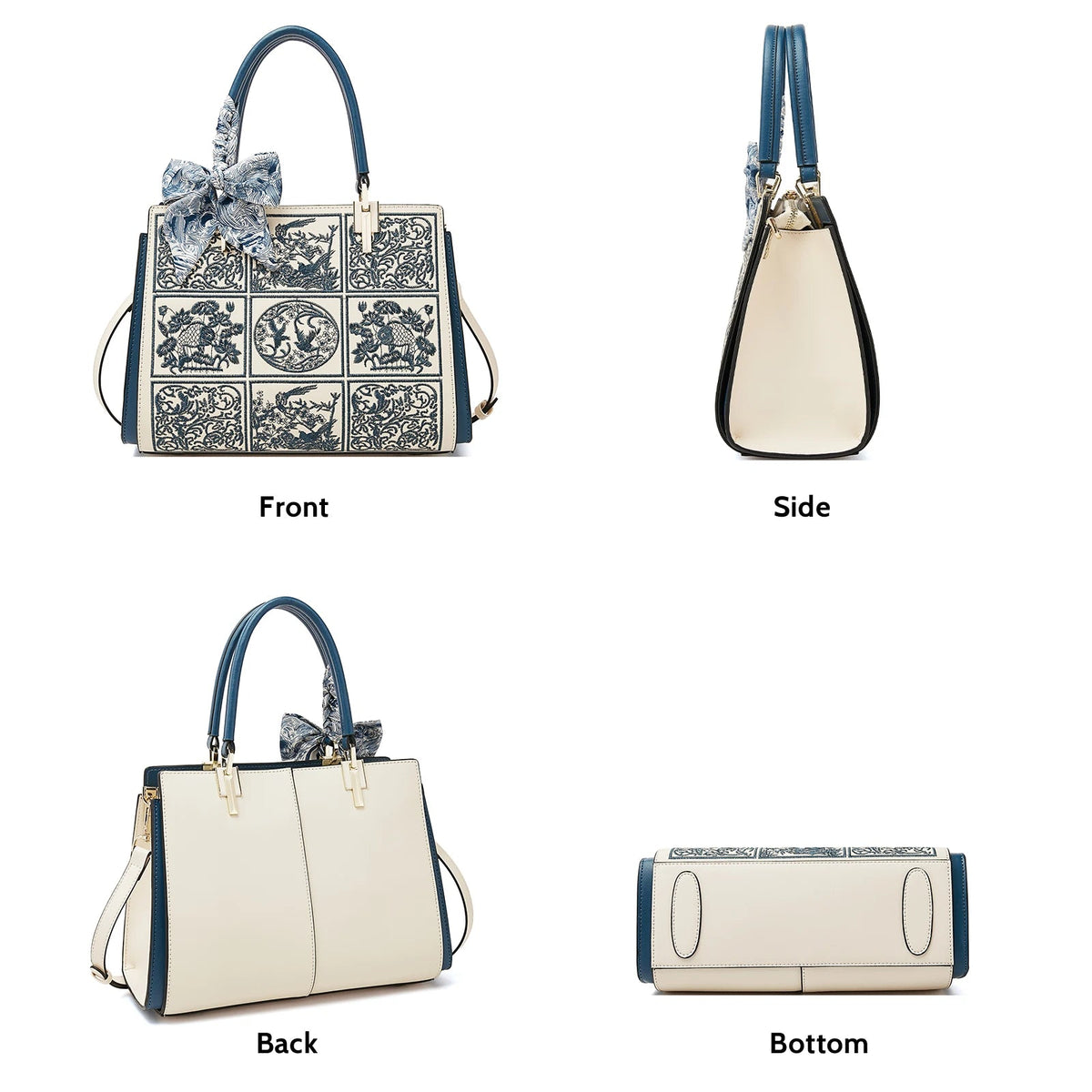 FOXER Split Leather 2026 New Large Tote Handbag Women's Shoulder Bag Chinese Classic Embroidery Best Gift for Mom luxecrown.co.uk