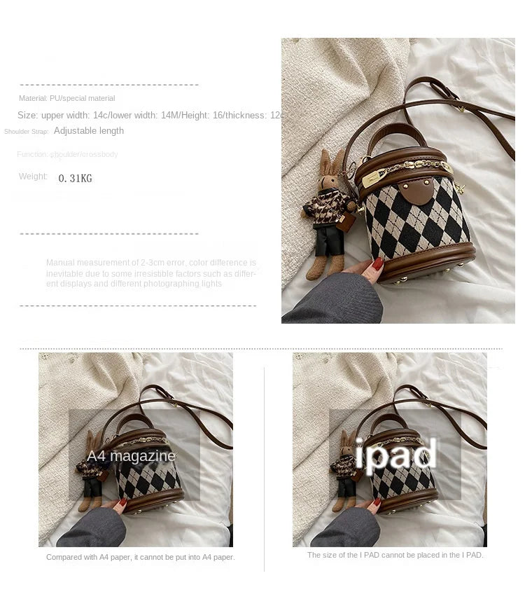 Women's Bag for Women Fashion Luxury Designer Zipper Small Handbags For Women Leather Bucket Shoulder Bag 2023 New Trend Pendant Streetsharks