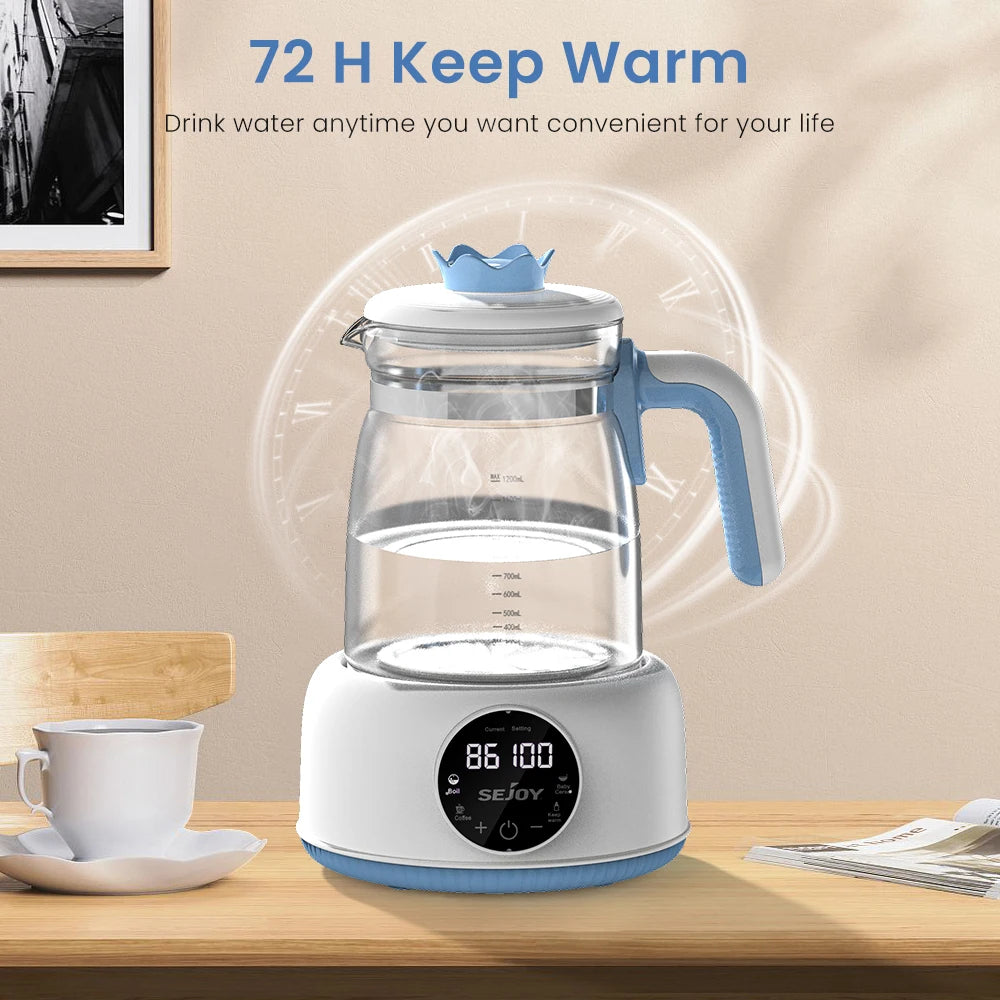 Sejoy 1.2L Baby Electric Kettle Infant Thermostatic Milk Regulator 24 Hours Hot Water Smart Insulation Pot Streetsharks