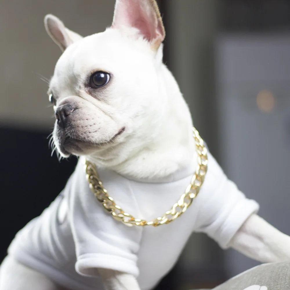 Luxury Dog Collar Gold Dog Chain Choker For Pitbull Bulldog Teddy French Bulldog Metal Collar Pet Necklace Pets Jewelry Products luxecrown.co.uk