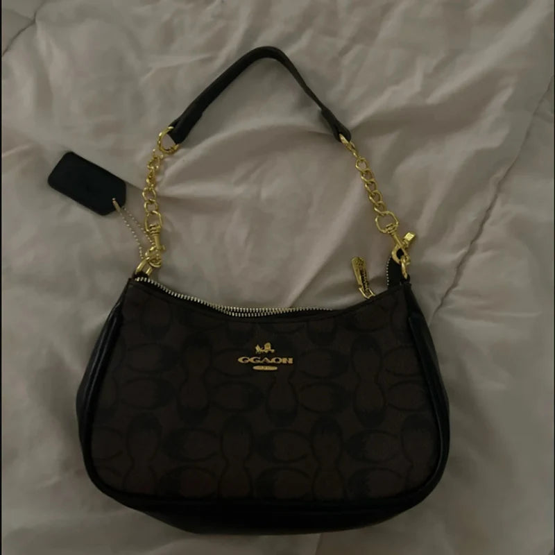 Women's Chain Bags Pvc Geometric Print Handbag Shoulder Crossbody Bag Women's Underarm Bag Suitable For Daily Outfit Matching luxecrown.co.uk