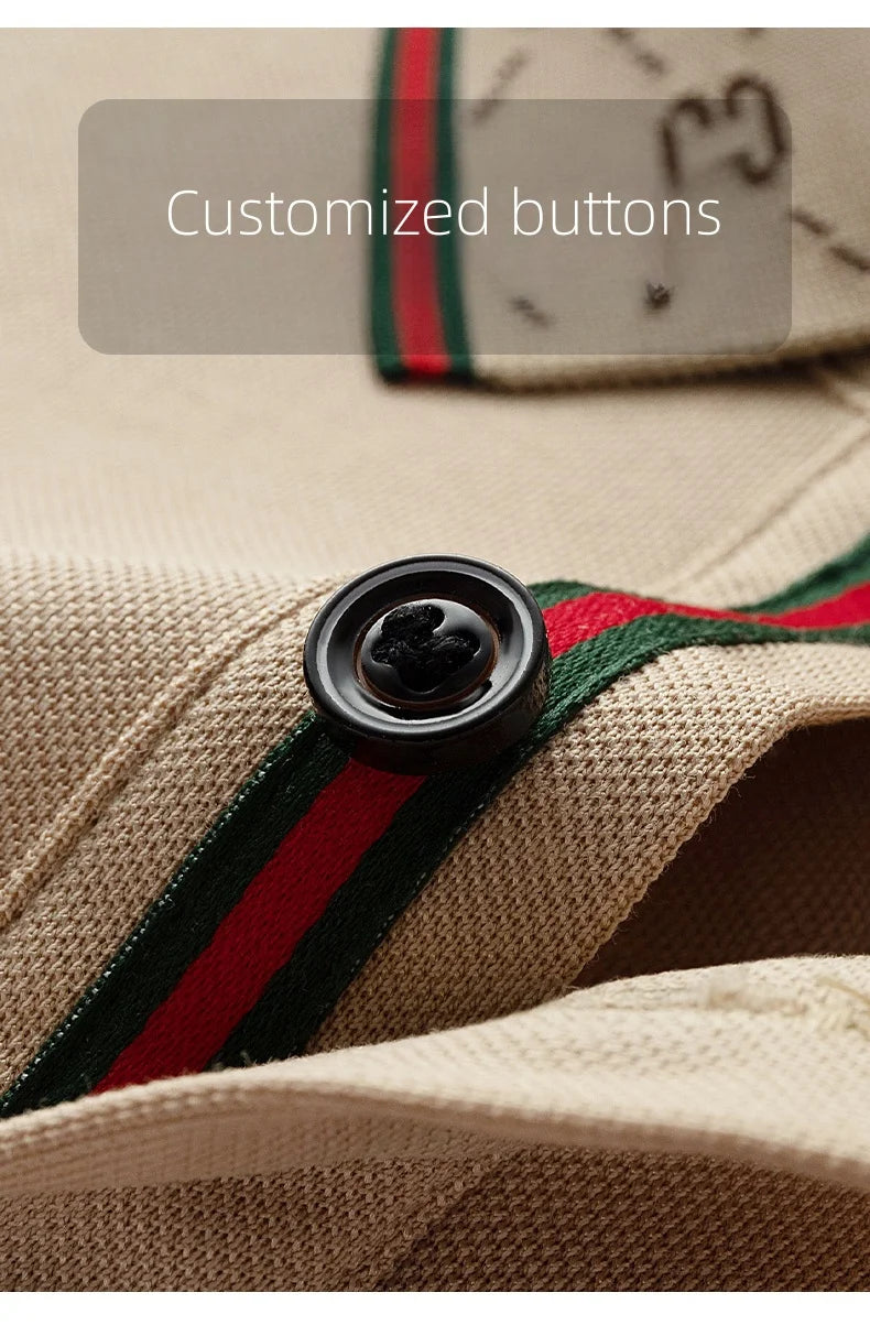 Men's Fashion 2025 Short sleeved Summer Polo Shirt High end Design Exquisite Ice Silk Embroidered Breathable T-shirt