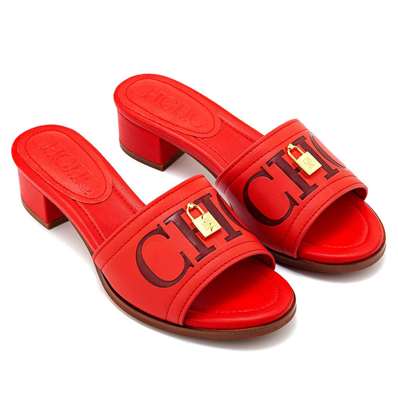CH 2026 Elegant Women's Sandals Leather Dressy Party Evening Luxury Metal Buckle Non Slip Comfort Women Shoes Gift Box luxecrown.co.uk