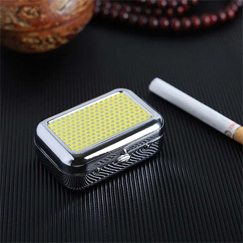 Outdoor Mini Portable Metal Cigarette Ashtray Fashion Ashtray Wiht Lockable Lid Desktop Ash Case Pocket Ashtray Gift For Man Streetsharks