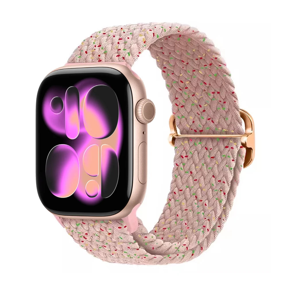 Apple Watch Band 42mm 46mm 44mm 40mm 45mm Ultra 3 49mm Braided Bracelet Correa Series 11 10 9 8 7 6 SE3 Smartwatch Straps luxecrown.co.uk