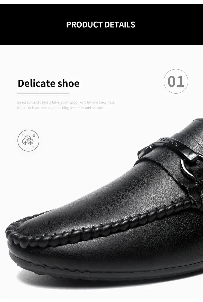 Summer Half Shoes For Men Comfortable Leather Casual Shoes Soft Flat Men's Loafers Lightweight Slip-on Shoes Man Daily Slippers luxecrown.co.uk