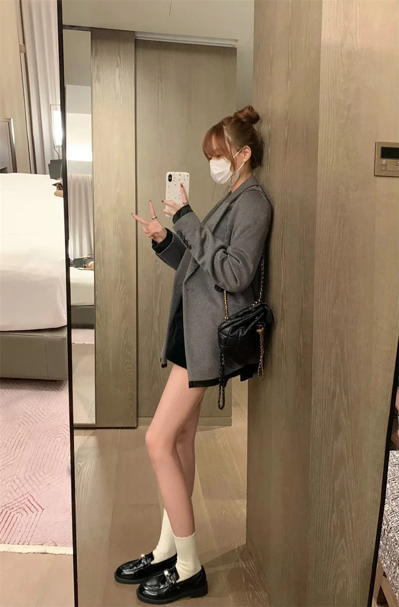 Spring New Women's Genuine Leather Shoes British Style Black Casual Shoes Banquet Office Wear Stylish Metal Design Loafers luxecrown.co.uk