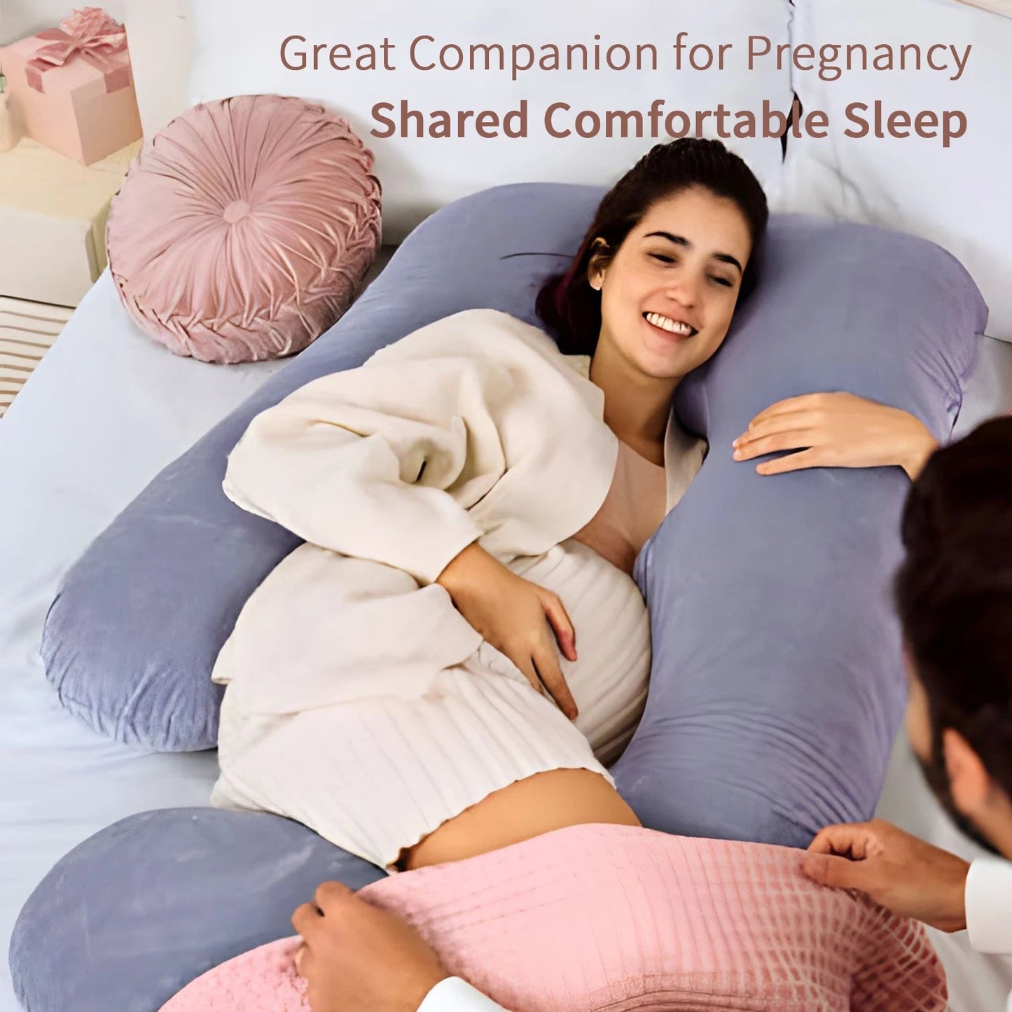 Pregnancy Pillows for Sleeping, G Shaped Full Body Maternity Pillow with Removable Cover - Support for Belly for Pregnant Women luxecrown.co.uk
