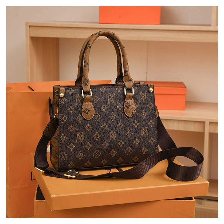 Elegant Retro Women's Tote Bag Single Shoulder Crossbody Bag Floral Print Ladies Handbag Luxury Texture Commuter Messenger Bag luxecrown.co.uk